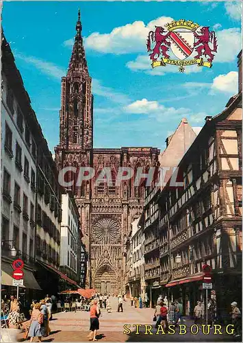 Cartes postales moderne Strasbourg (Bas Rhin) La Cathedrale et la Rue Merciere