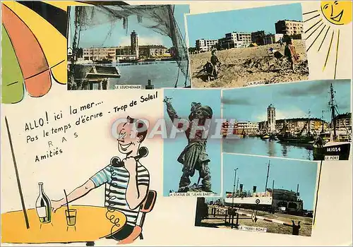 Cartes postales moderne Dunkerque (Nord) Le Leuchenaer La plage Le port La statue de Jean Bart Le Ferry Boat