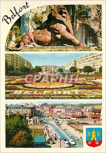 Cartes postales moderne Belfort (Territoire) Le Lion (Oeuvre de Bartholdi) L'Espalanade La Place Corbis