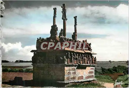 Moderne Karte Saint Jean Trolimon (Finistere) La Bretagne Calvaire de Tronoen (XVe siecle)