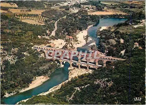 Moderne Karte Le Pont du Gard Reflets de Provence Vue Aerienne Aqueduc Romain