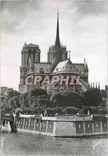 Cartes postales moderne Paris en Flanant Abside de Notre Dame et Square de l'Archeveche