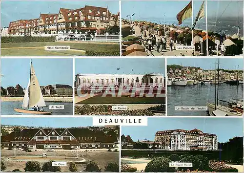 Moderne Karte Deauville Hotel Normandie Les Planches Un yacht Le casino