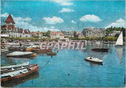 Cartes postales moderne Lausanne Port d'Ouchy