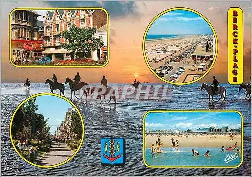 Cartes postales moderne Berck Plage (Pas de Calais) La Place de l'Eglise L'Esplanade Parmentier Les Jardins de Casino La