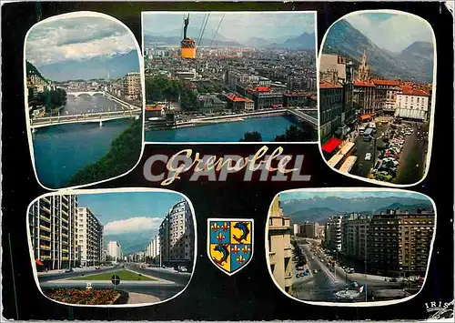 Cartes postales Grenoble L'Isere Le Telepherique Place Grenette Boulevard Joseph Vailier Rond Point des Grands B