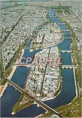 Cartes postales moderne Les Ponts de la Seine et le Coeur de Paris Vue Aerienne