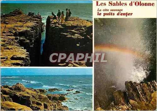 Moderne Karte Les Sables d'Olonne La Cote Sauvage Le Puits d'Enfer Vendee Touristique