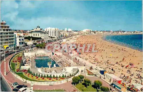 Moderne Karte Les Sables d'Olonne (Vendee) La Piscine et la Plage