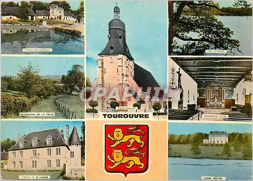 Cartes postales moderne Tourouvre Pisciculture d'Autheuil Panorama de la vigne Ch�teau de Bellegarde