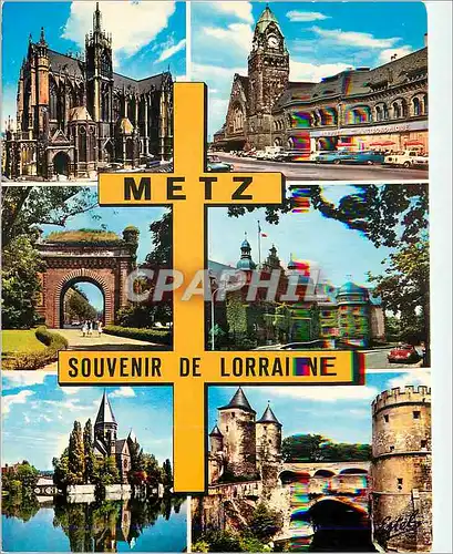 Moderne Karte Metz (Moselle) au Pays Lorrain
