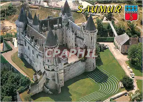 Moderne Karte Saumur (Maine et Loire) Vue Aerienne du Chateau (XIVe XVIe siecles)