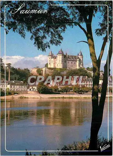 Cartes postales moderne Saumur (Maine et Loire) le Chateau (XIVe XVIe siecle) au Premier Plan la Loire