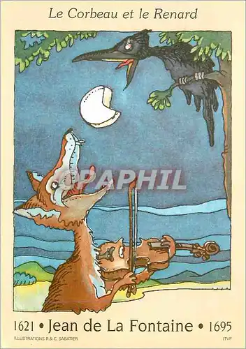 Cartes postales moderne le Corbeau et le Renard Jean de la Fontaine 1621 1695
