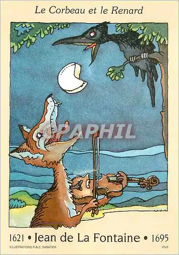 Cartes postales moderne le Corbeau et le Renard Jean de la Fontaine 1621 1695