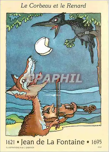 Cartes postales moderne le Corbeau et le Renard Jean de la Fontaine 1621 1695