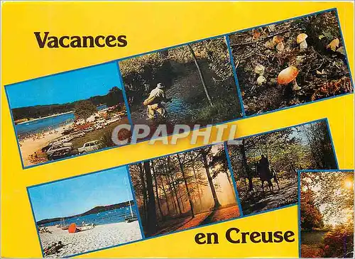 Cartes postales moderne la Creuse Touristique Vacances Heureuses Vacances en Creuse Peche Champignons
