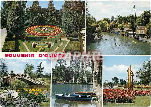 Moderne Karte Souvenir d'Olivet (Loire) Horloge Florale les Bords du Loiret le Parc de la Source