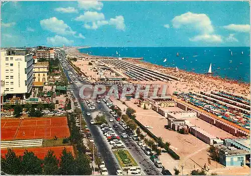 Moderne Karte Riviera Adriatica Riccione la Promenade au Bord de la Mer et la Plage Vue Panoramique Tennis