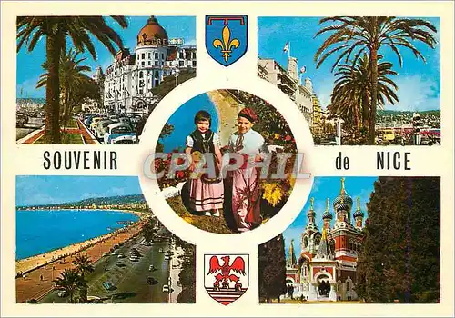 Moderne Karte Souvenir de Nice