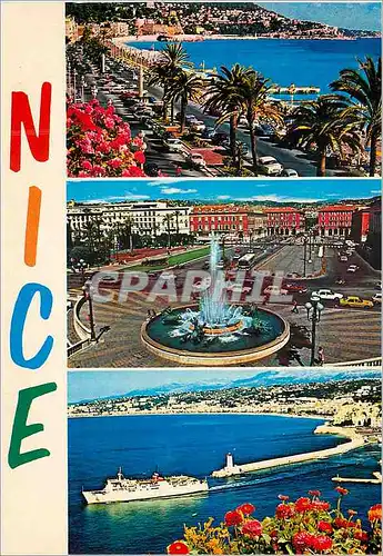 Moderne Karte Nice Cote d'Azur Souvenir de Nice