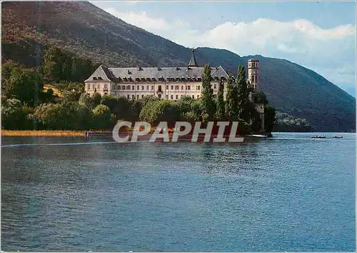 Moderne Karte Abbaye de Hautecombe et la Tour St Andre sur le Lac du Bourget fondee par St Bernard vers 1125