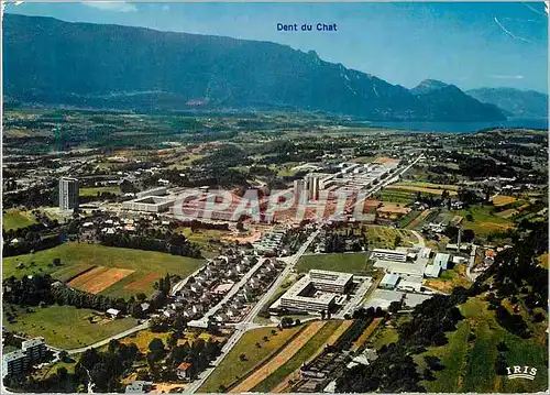 Moderne Karte Chambery (Savoie) vue Aerienne Panorama sur le Lac du Bourget et la Dent du Chat