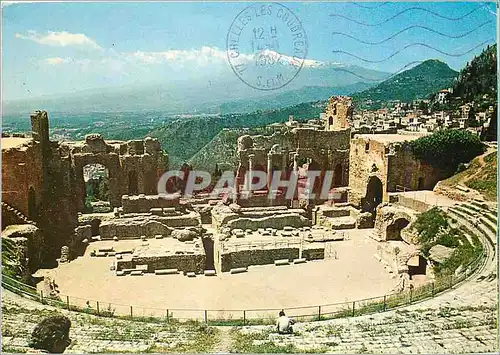 Moderne Karte Taormina Theatre Grec Roman