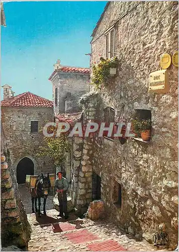 Cartes postales moderne Eze Village la Cote d'Azur Montee vers la Veille Chapelle Ane Donkey