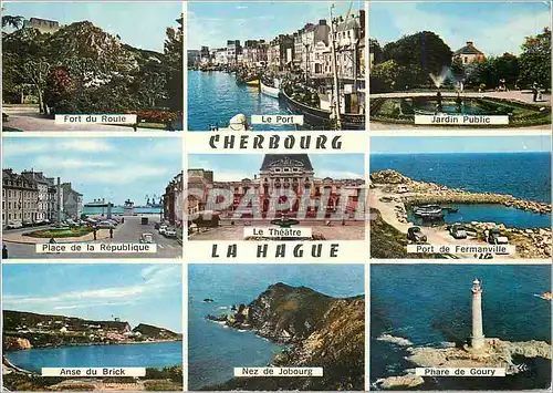 Cartes postales moderne Cherbourg la Hague Fort du Route Jardin Public Place de la Republique