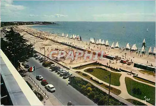 Moderne Karte Carnac (Morbihan) la Grande Plage et le Boulevard de Mer vue du Brittania la Bretagne en Couleur