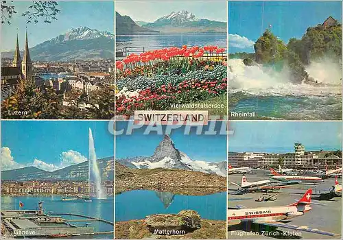 Cartes postales moderne Switzerland Luzern Rheinfall Geneve Matterhorn