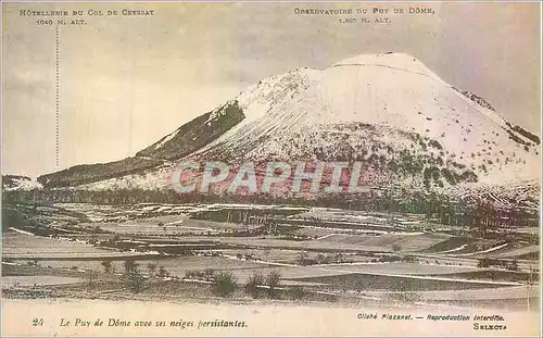 Cartes postales le Puy de Dome avec ses Neiges Persitantes
