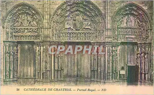 Ansichtskarte AK Chartres La Cathedrale Portail Royal