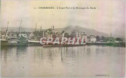 Ansichtskarte AK Cherbourg L'Avant Port et la Montagne du Roule Bateau