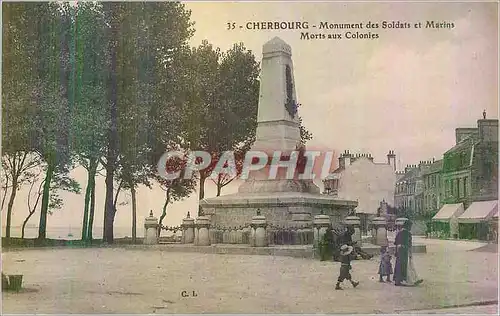 Ansichtskarte AK Cherbourg Monument des Soldats et Marins Morts aux Colonies