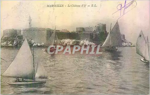 Cartes postales Marseille Le Chateau d'If Bateaux Voiliers