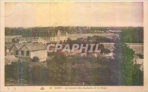 Cartes postales Caen La Maison des Etudiants et le Stade