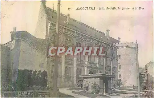 Cartes postales Angouleme Hotel de Ville Les Jardins et la Tour