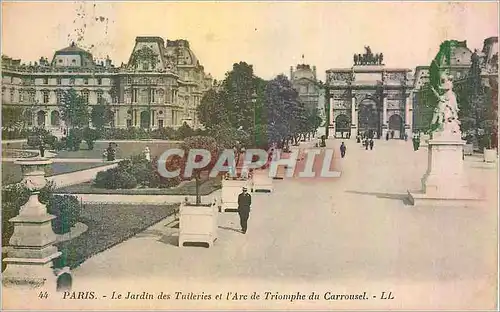 Ansichtskarte AK Paris Le Jardin des Tuileries et l'Arc de Triomphe du Carrousel