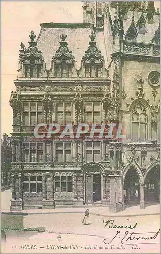 Ansichtskarte AK Arras L'Hotel de Ville Detail de la Facade