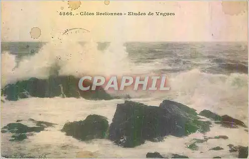 Cartes postales Cotes Bretonnes Etudes de Vagues