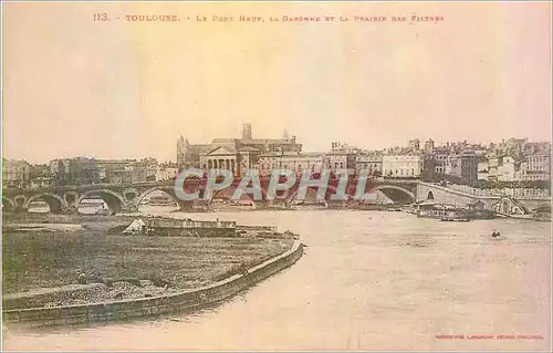 Cartes postales Toulouse Le Pont Neuf La garonne et la prairie des filtres