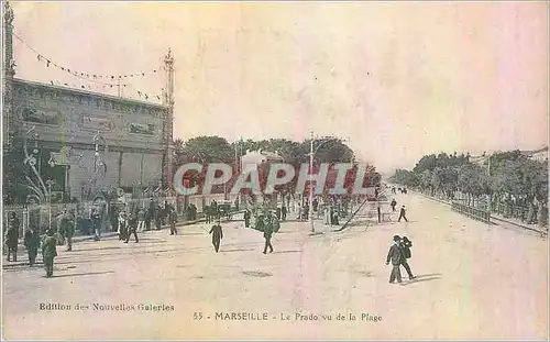 Ansichtskarte AK Marseille Le Prado Vu de la Plage