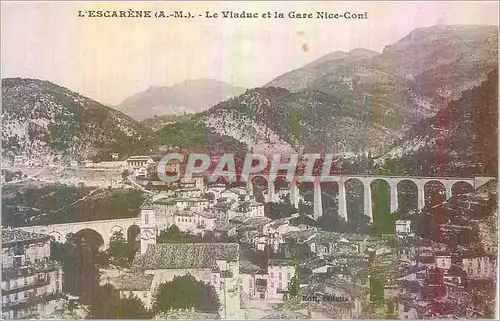 Cartes postales L'Escarene (A M) Le Viaduc et la Gare Nice Coni