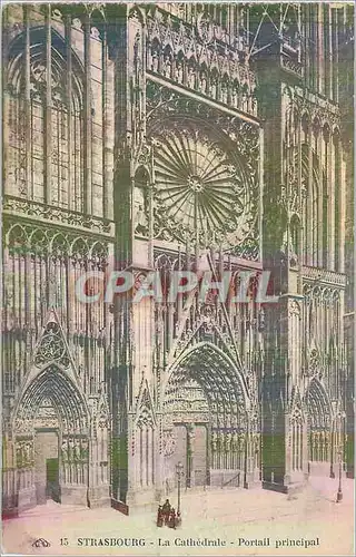 Ansichtskarte AK Strasbourg La Cathedrale Portail Principal