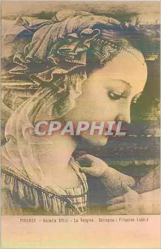 Cartes postales Firenze Galleria Uffizi La Vergine Dettaglio (Filippino Lippi)