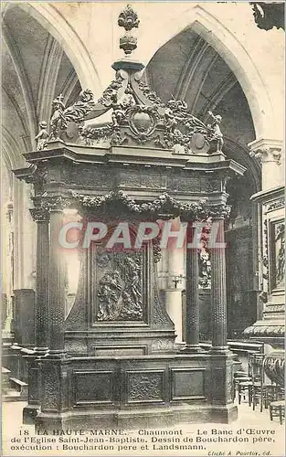 Ansichtskarte AK La Haute Marne Chaumont Le Banc d'Oeuvre de L'Eglise Saint Jean Baptiste Dessin de Bouchardon pe