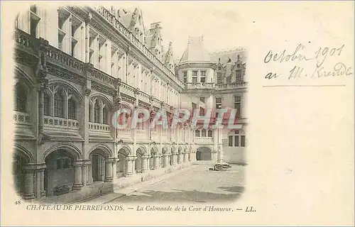 Cartes postales Chateau de Pierrefonds La Colonnade de la Cour d'Honneur carte 1900)