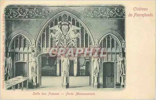 Cartes postales Chateau de Pierrefonds Salle des Preuses Porte Monumentale (carte 1900) Ange